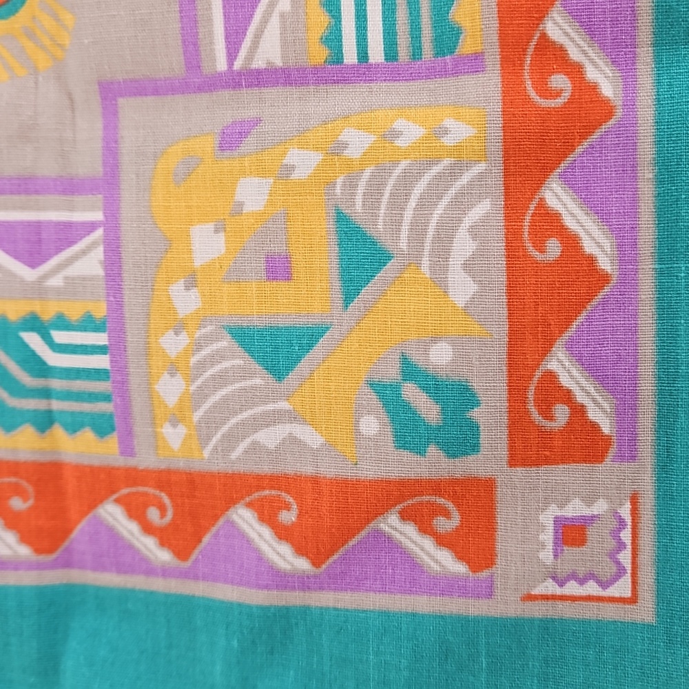 NWOT Vintage Wamcraft Southwest Aztec Cowboy Pastel Bandana 21" - Picture 5 of 8